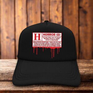 Rated R Horror Unisex Trucker Hat Black Snapback Movie Lover Gift Baseball Cap
